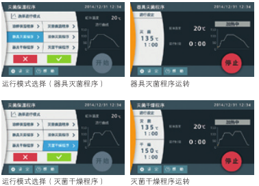 立式壓力蒸汽滅菌器運作面板