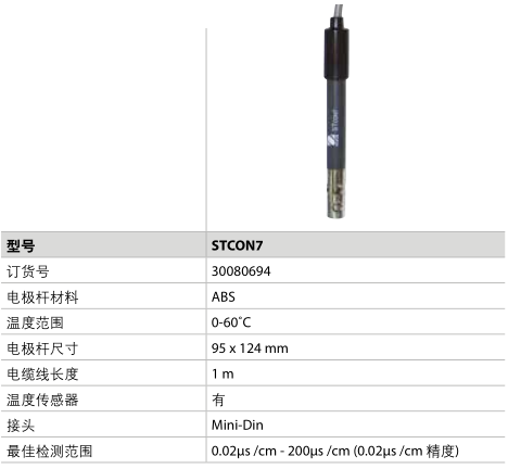 兩環(huán)電導電極STCON7參數(shù)